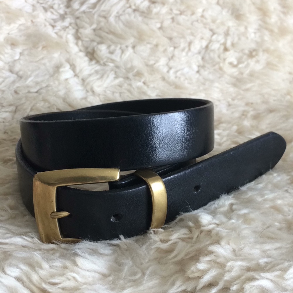 Limited black matte gold basic plain belt jeans SM